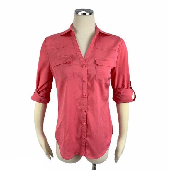 New York & Company Tops - New York & Company Small Pink Blouse Button Front